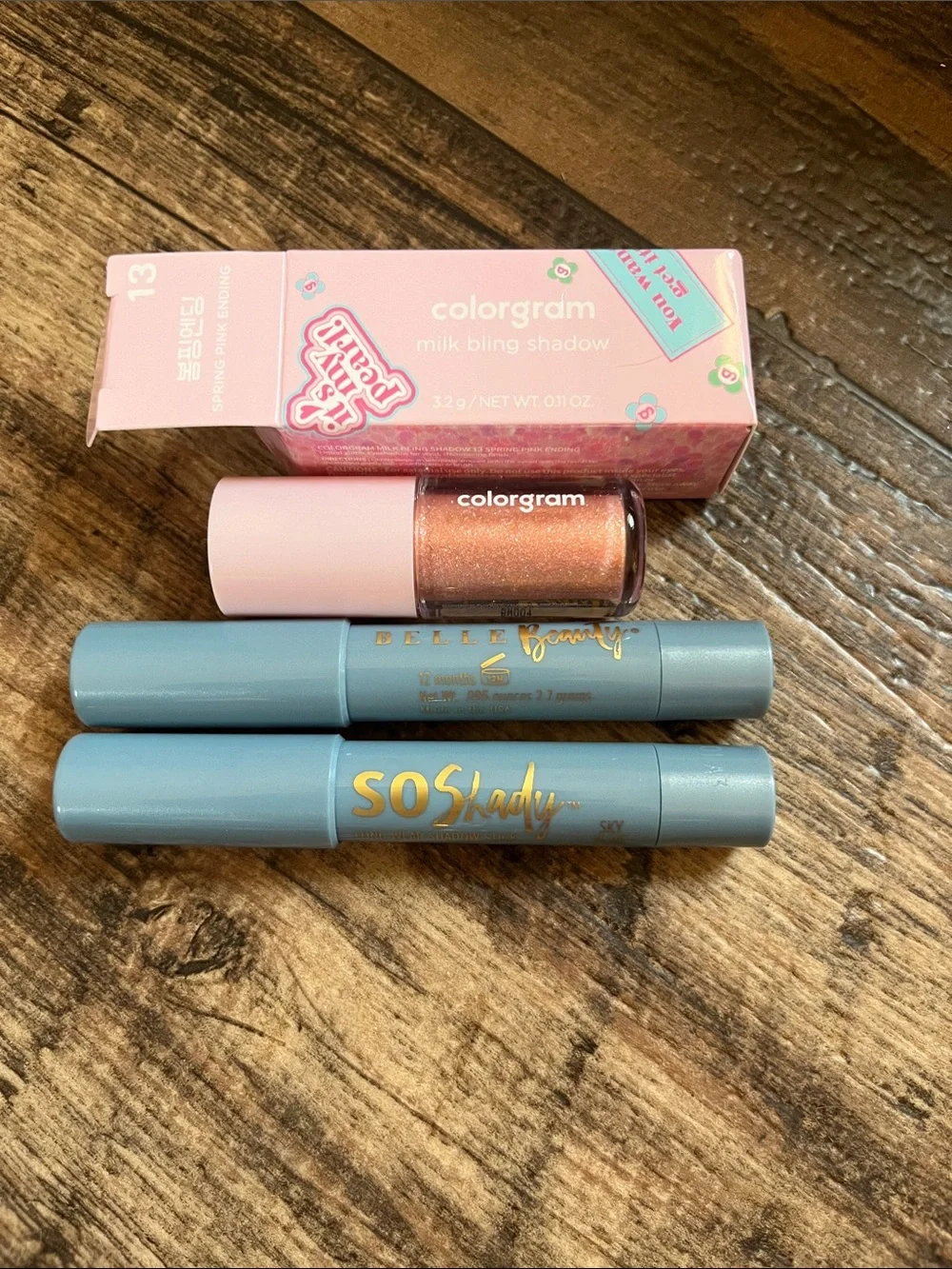 Colorgram Milk Bling Shadow - Shimmery Rose Gold & Belle Beauty Eye Shadows